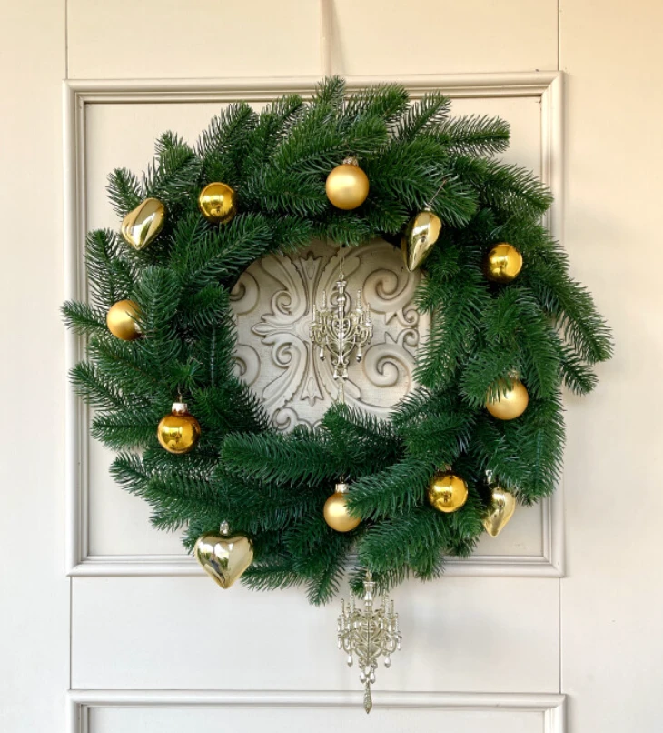 Kalėdinis vainikas „Lux“ - žalios spalvos, 50 cm aprašymas - Prekės nuotrauka