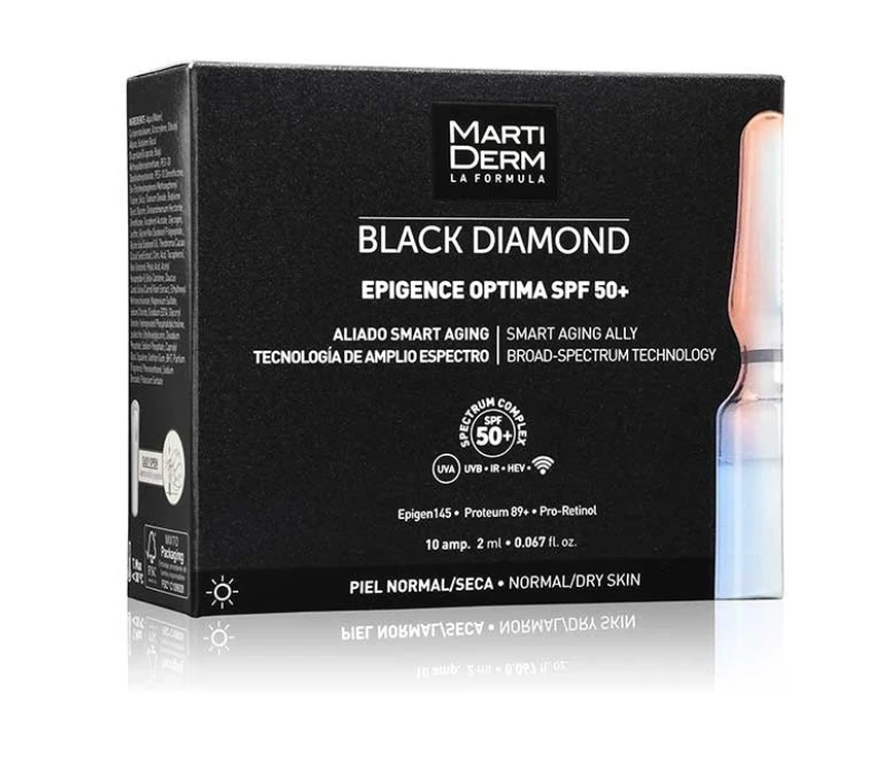 Martiderm veido ampulės Epigence Optima SPF 50+, 10 vnt. aprašymas - Prekės nuotrauka