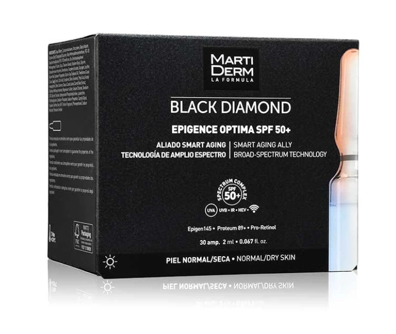 Martiderm veido ampulės Epigence Optima SPF 50+, 30 vnt. aprašymas - Prekės nuotrauka