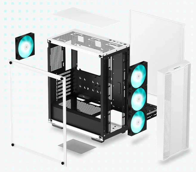 Kompiuterio korpusas Deepcool CC560 V2 | Baltas | Mid Tower | Be maitinimo šaltinio | ATX aprašymas - Prekės nuotrauka