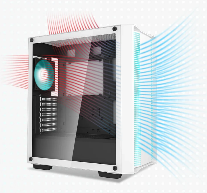 Kompiuterio korpusas Deepcool CC560 V2 | Baltas | Mid Tower | Be maitinimo šaltinio | ATX aprašymas - Prekės nuotrauka