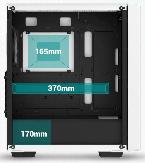 Kompiuterio korpusas Deepcool CC560 V2 | Baltas | Mid Tower | Be maitinimo šaltinio | ATX aprašymas - Prekės nuotrauka