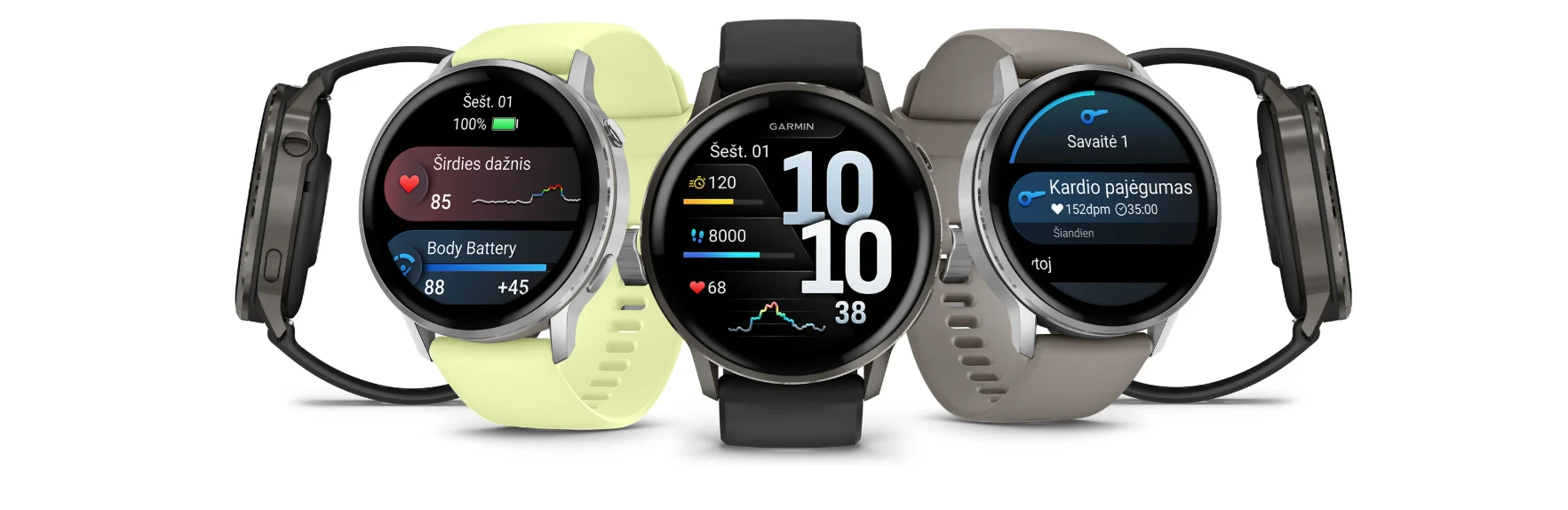 Išmanusis laikrodis Garmin Venu® 4 - 45 mm | spalva: sidabro spalvos su sidabrinės pilkos spalvos silikoniniu dirželiu (010-03014-01) aprašymas - Prekės nuotrauka
