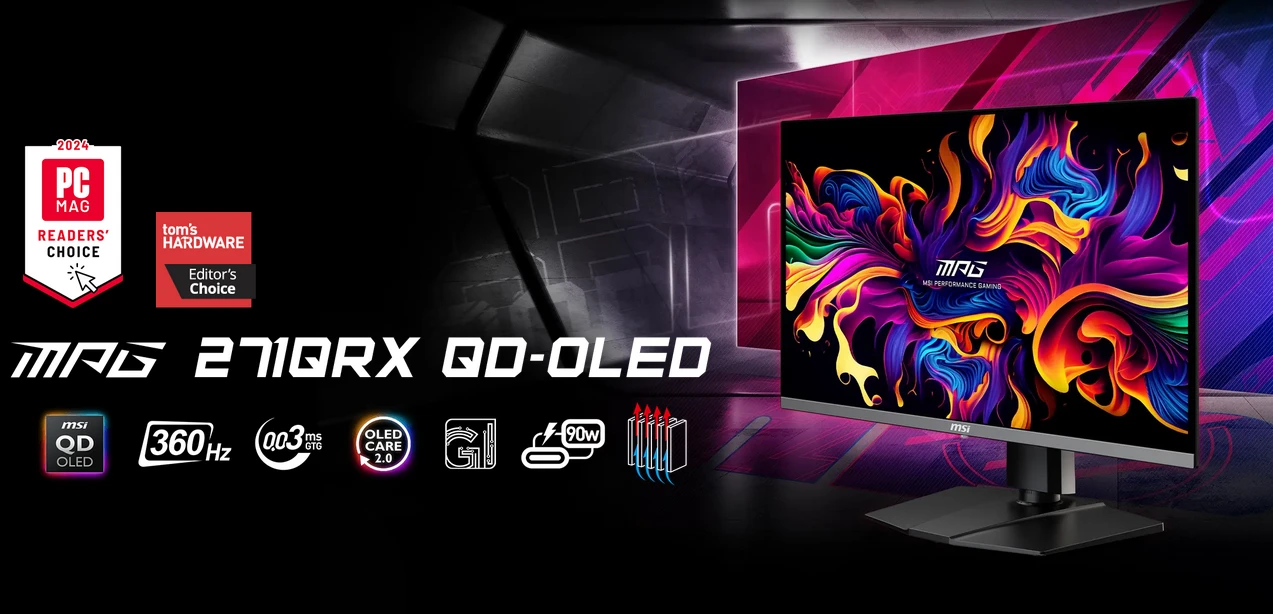 Monitorius MSI MPG 271QRX QD-OLED | 26,5'' | QD OLED | QHD | 0,03 ms | 360 Hz | HDR aprašymas - Prekės nuotrauka