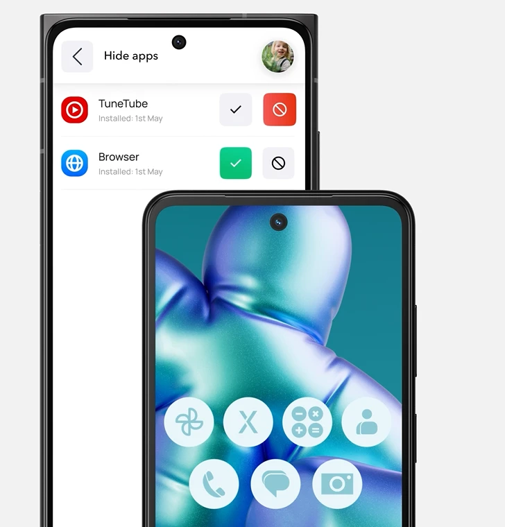 Išmanusis telefonas paaugliams HMD Fusion X1 6/128 GB, Juodas aprašymas - Prekės nuotrauka