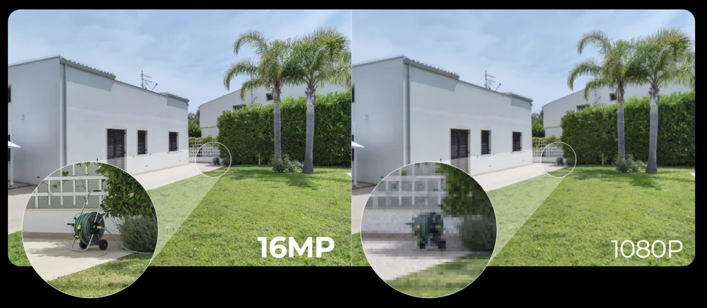 Stebėjimo kamera Reolink Duo Series P750 16MP UHD su dviem objektyvais, PoE jungtimi ir 180° panoraminiu vaizdu aprašymas - Prekės nuotrauka