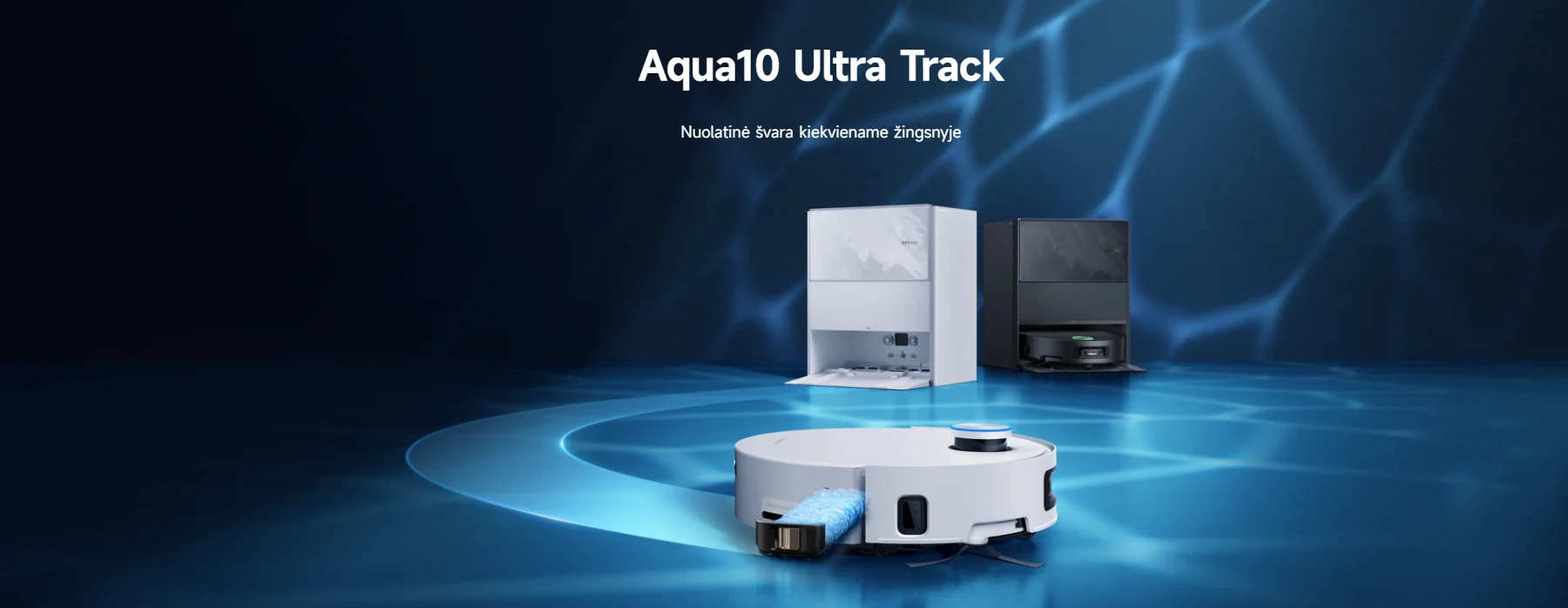Dulkių siurblys - robotas Dreame Aqua 10 Ultra Track Complete, Baltas aprašymas - Prekės nuotrauka
