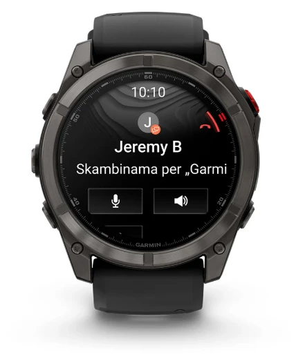 Išmanusis laikrodis Garmin fēnix® 8 Pro – 51 mm, AMOLED Sapphire, titanas su grafito spalvos / juodu silikoniniu dirželiu | 010-03199-11 aprašymas - Prekės nuotrauka