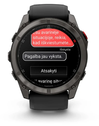Išmanusis laikrodis Garmin fēnix® 8 Pro – 51 mm, AMOLED Sapphire, titanas su grafito spalvos / juodu silikoniniu dirželiu | 010-03199-11 aprašymas - Prekės nuotrauka