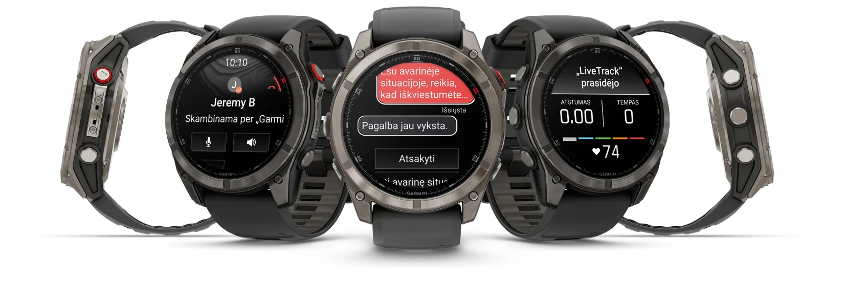 Išmanusis laikrodis Garmin fēnix® 8 Pro – 51 mm, AMOLED Sapphire, titanas su grafito spalvos / juodu silikoniniu dirželiu | 010-03199-11 aprašymas - Prekės nuotrauka