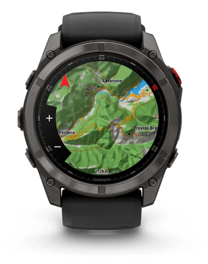 Išmanusis laikrodis Garmin fēnix® 8 Pro – 51 mm, AMOLED Sapphire, titanas su grafito spalvos / juodu silikoniniu dirželiu | 010-03199-11 aprašymas - Prekės nuotrauka
