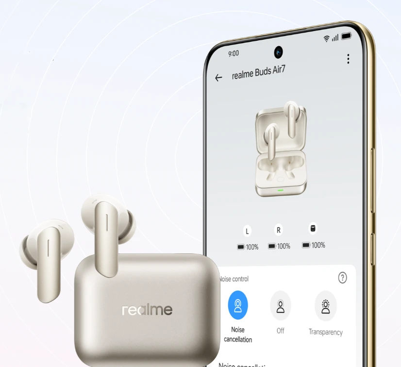 Ausinės Realme Buds Air7 | spalva: Slate Grey aprašymas - Prekės nuotrauka