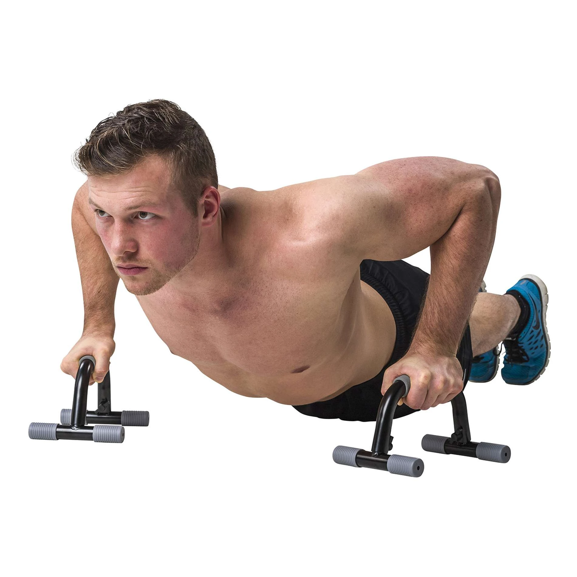 Atramos atsispaudimams Tunturi Push Up Bars, Juodos ir pilkos spalvos aprašymas - Prekės nuotrauka