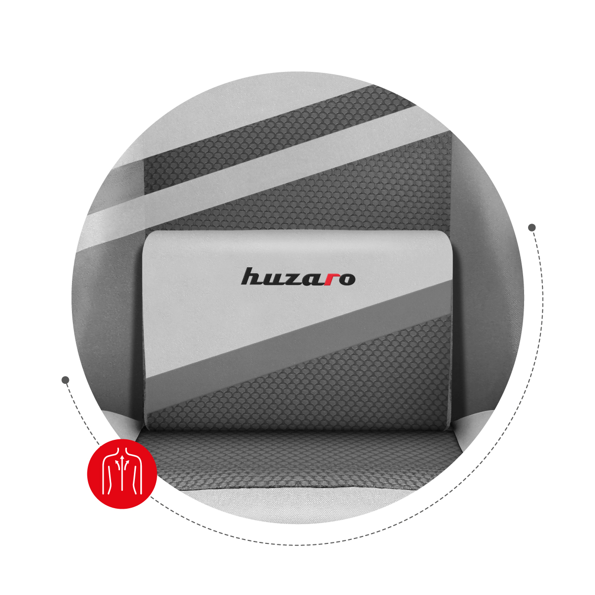 Žaidimų kėdė Huzaro Force 4.4, Balta/pilka aprašymas - Prekės nuotrauka