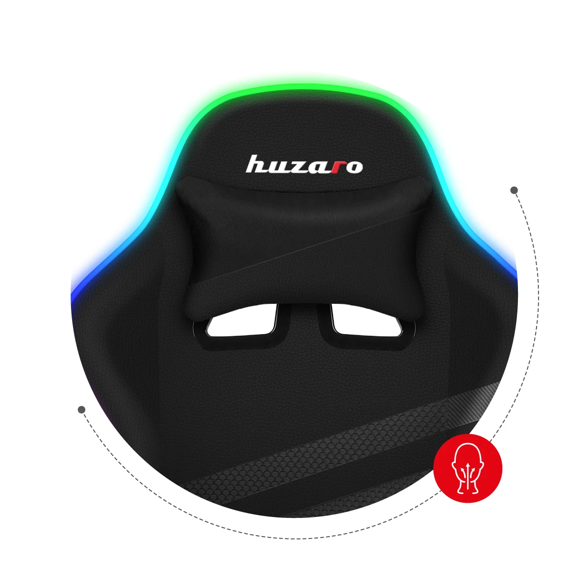 Žaidimų kėdė Huzaro Force 4.4, RGB juoda aprašymas - Prekės nuotrauka