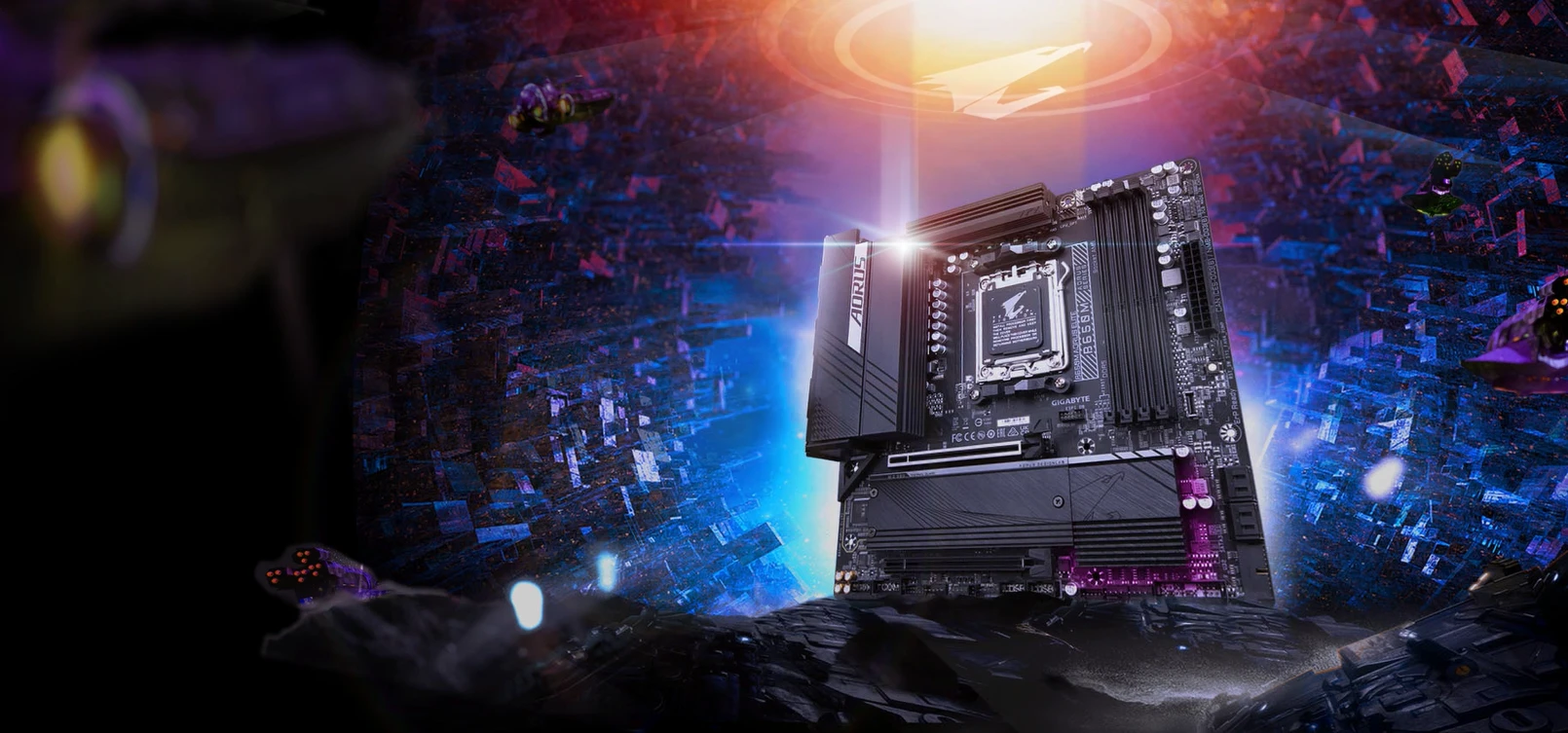 Pagrindinė plokštė GIGABYTE B650M AORUS ELITE AX  / AM5 / MicroATX / DDR5 x4 / PCI-Express 4.0 16x / 2x M.2 aprašymas - Prekės nuotrauka