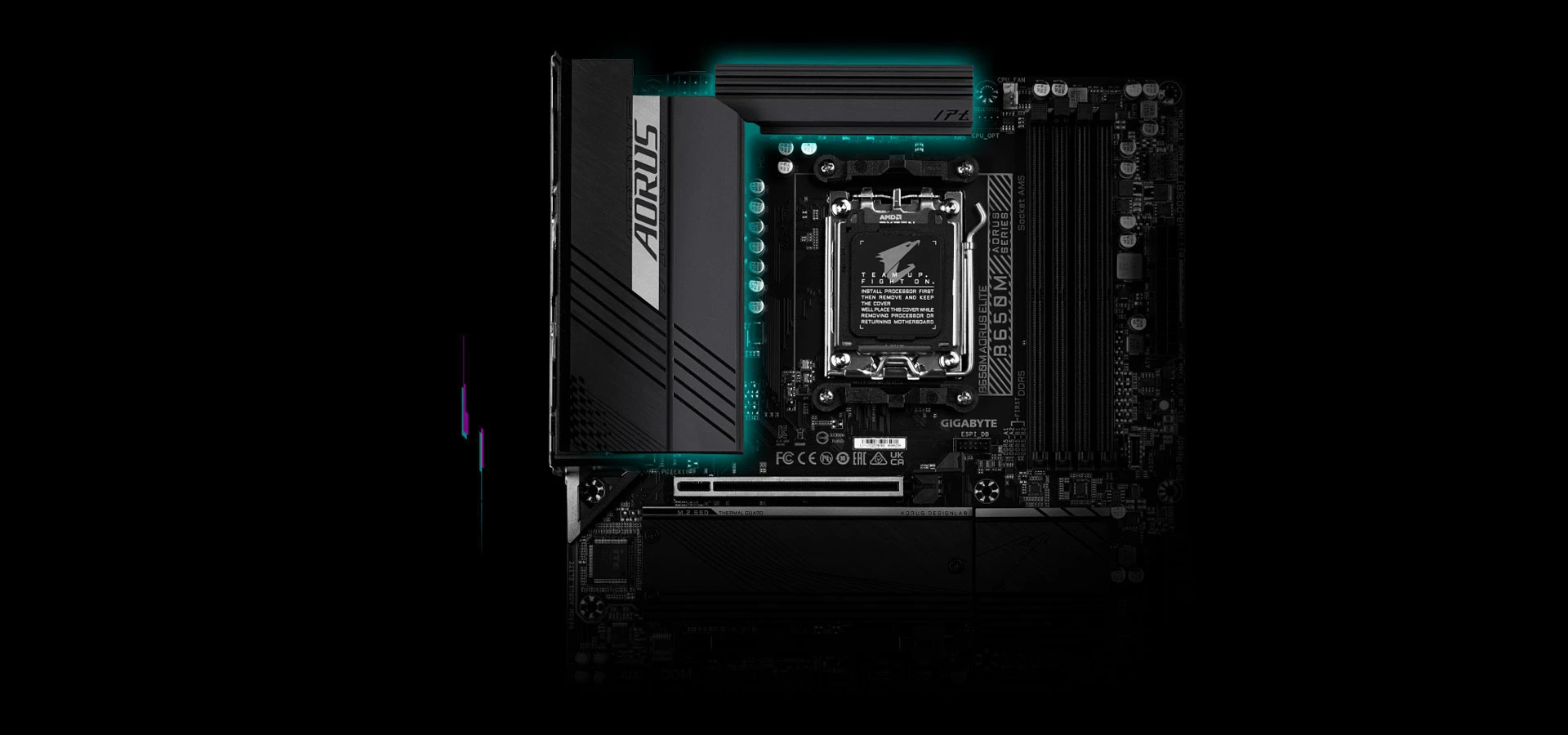 Pagrindinė plokštė GIGABYTE B650M AORUS ELITE AX  / AM5 / MicroATX / DDR5 x4 / PCI-Express 4.0 16x / 2x M.2 aprašymas - Prekės nuotrauka