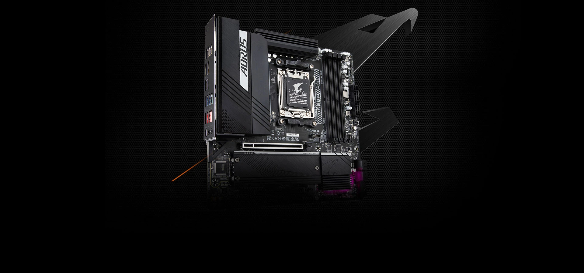 Pagrindinė plokštė GIGABYTE B650M AORUS ELITE AX  / AM5 / MicroATX / DDR5 x4 / PCI-Express 4.0 16x / 2x M.2 aprašymas - Prekės nuotrauka
