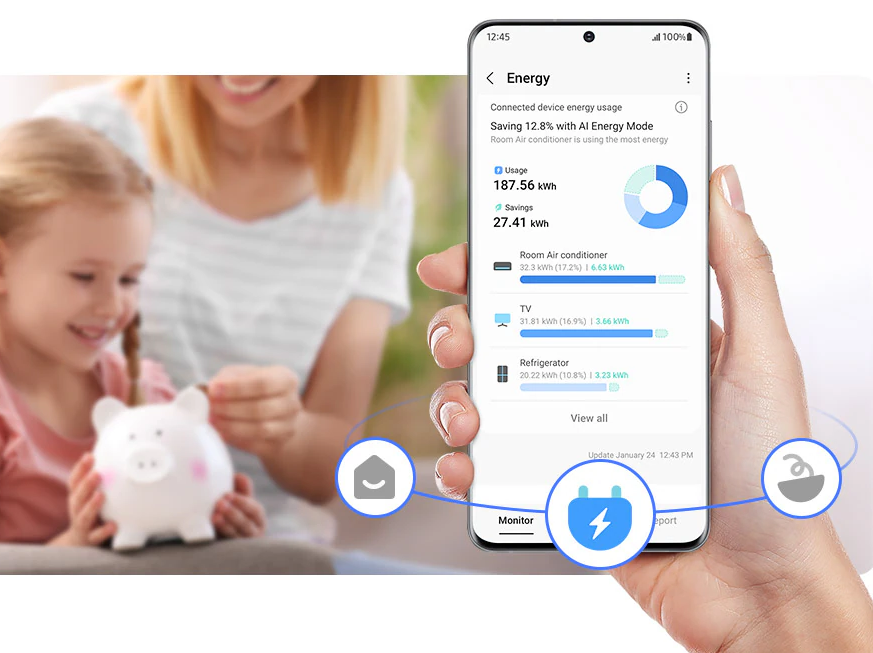 Dviduris šaldytuvas Samsung Side by Side Series 4 RS64DG5303B1EF, su vandens ir ledukų dispenseriu, Juodas aprašymas - Prekės nuotrauka