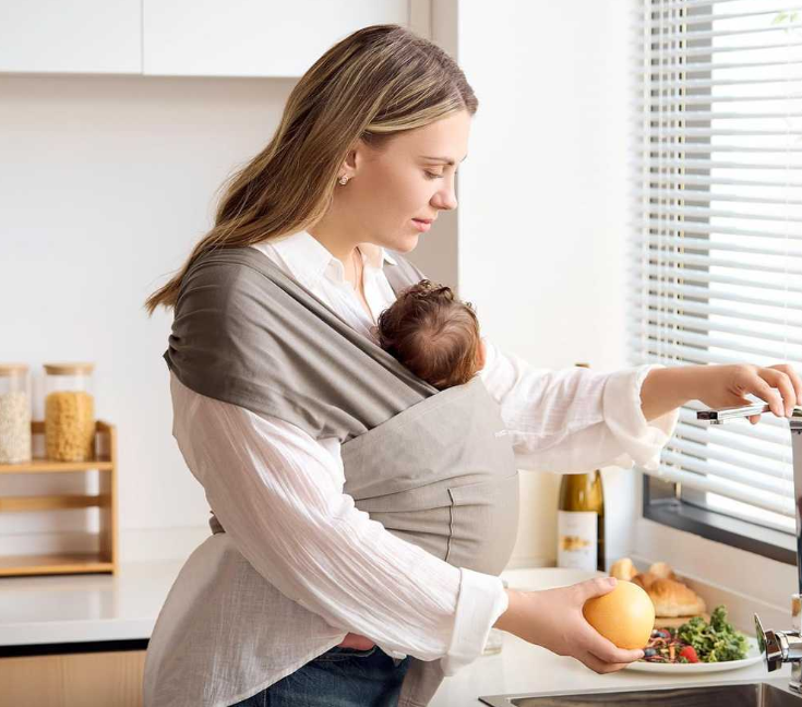Momcozy Kūdikių nešioklė, ruda aprašymas - Prekės nuotrauka