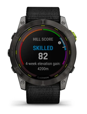 Išmanusis laikrodis Garmin Enduro 2, Anglies spalvos korpusas su juodu nailoniniu dirželiu „UltraFit“ aprašymas - Prekės nuotrauka