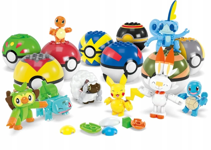 Mattel Mega Pokémon Beginner Trainer Team veiksmo figūrėlių rinkinys, 8 Pokémonai aprašymas - Prekės nuotrauka