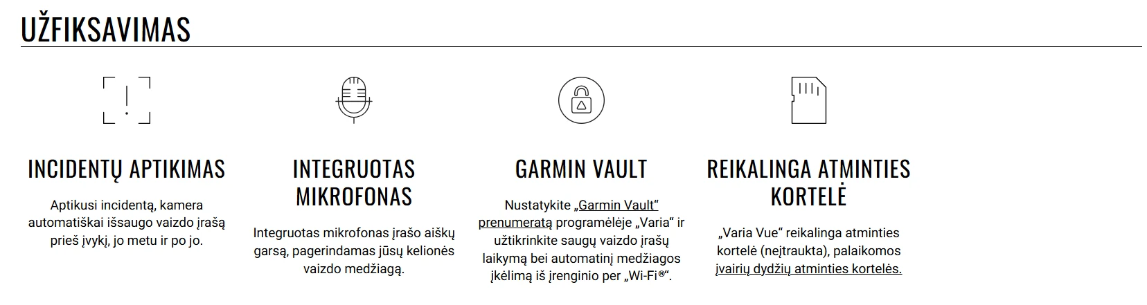 Priekinis dviračio žibintas Garmin Varia™ Vue | 010-02911-00 aprašymas - Prekės nuotrauka