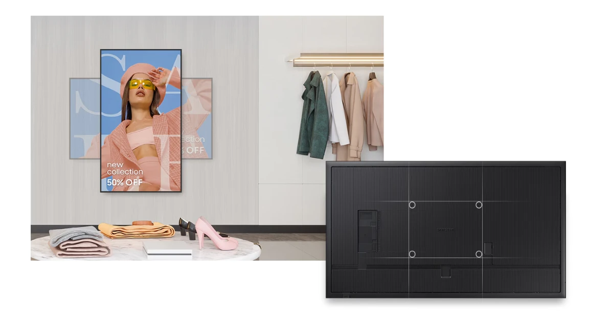 Monitorius Samsung Crystal UHD Signage QHC, 65 colių | LH65QHCEBGCXEN aprašymas - Prekės nuotrauka