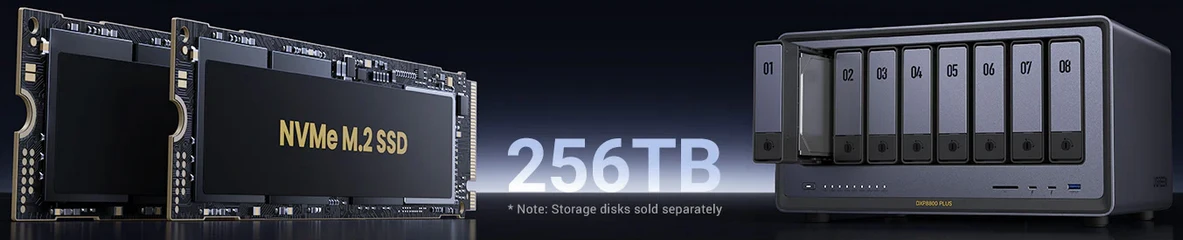 NAS sistema UGREEN NASync DXP8800 Plus, 8 skyrių | Intel i5 1235u | 2 x 10GbE | 8K HDMI |2 x TBT4 aprašymas - Prekės nuotrauka