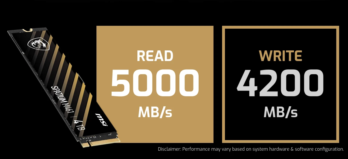 SSD kietasis diskas MSI SPATIUM M461 PRO, 1 TB PCIe Gen4x4 M.2 2280 aprašymas - Prekės nuotrauka SSD kietasis diskas MSI SPATIUM M461 PRO, 1 TB PCIe Gen4x4 M.2 2280 aprašymas - Prekės nuotrauka