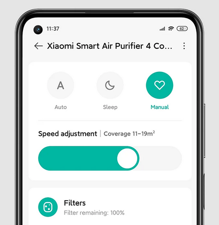 Oro valytuvas Xiaomi Smart Air Purifier 4 Compact aprašymas - Prekės nuotrauka