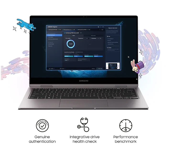 Kietasis nešiojamasis SSD diskas Samsung T7 Resurrected 2TB“, 1050 MB/s skaitymo ir 1000 MB/s įrašymo sparta. aprašymas - Prekės nuotrauka