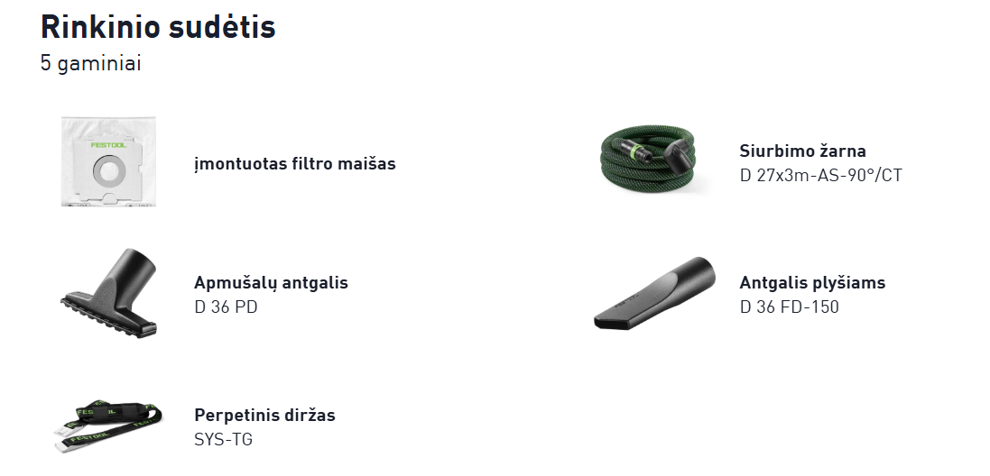 Mobilus dulkių siurblys Festool CTL SYS | 575279 aprašymas - Prekės nuotrauka