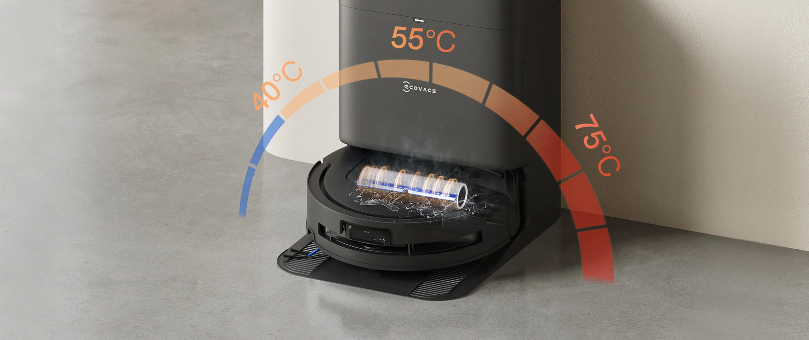 Plaunantis dulkių siurblys-robotas Ecovacs DEEBOT T80 OMNI, juodas aprašymas - Prekės nuotrauka