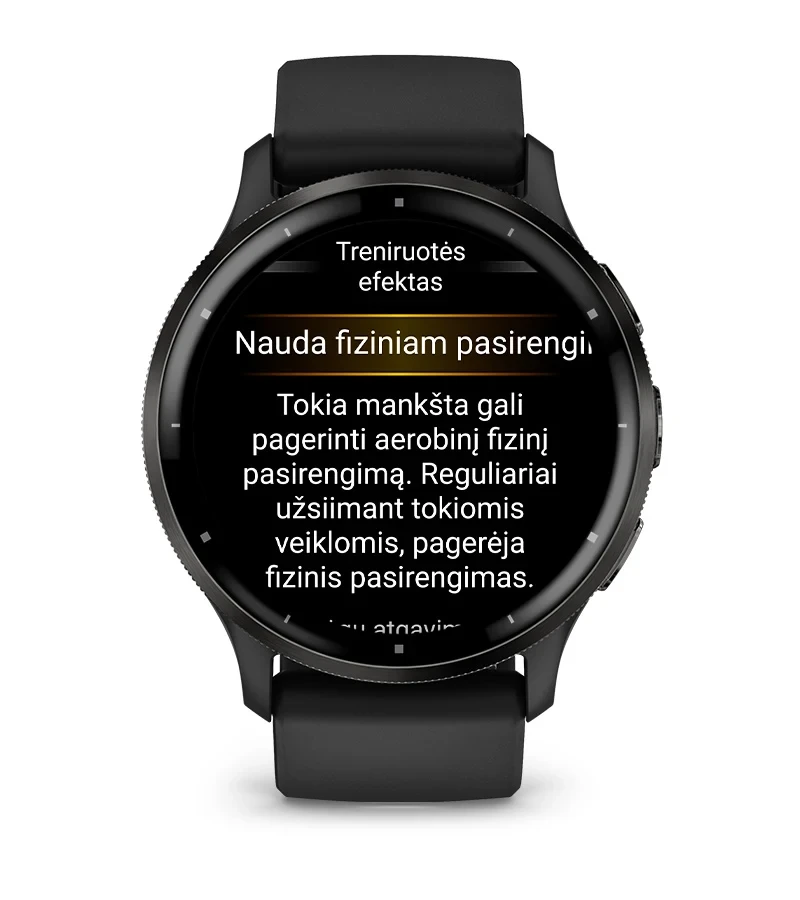 Išmanusis laikrodis Garmin Venu® 3, 45 mm, Skalūno spalvos nerūdijančiojo plieno apvadas, su juodu korpusu ir silikoniniu dirželiu aprašymas - Prekės nuotrauka