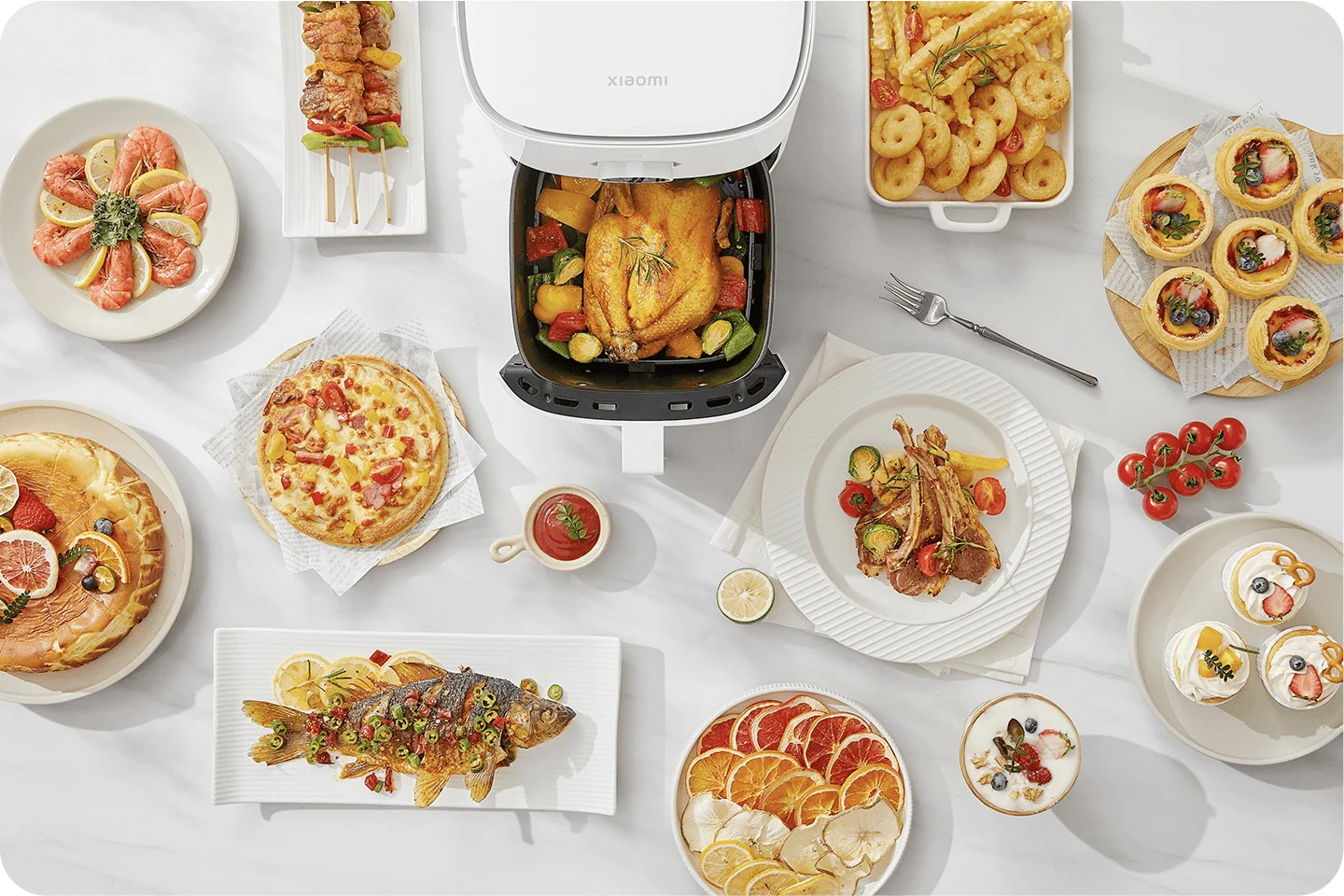 Karšto oro gruzdintuvė Xiaomi Smart Air Fryer, 4.5L, baltos spalvos aprašymas - Prekės nuotrauka
