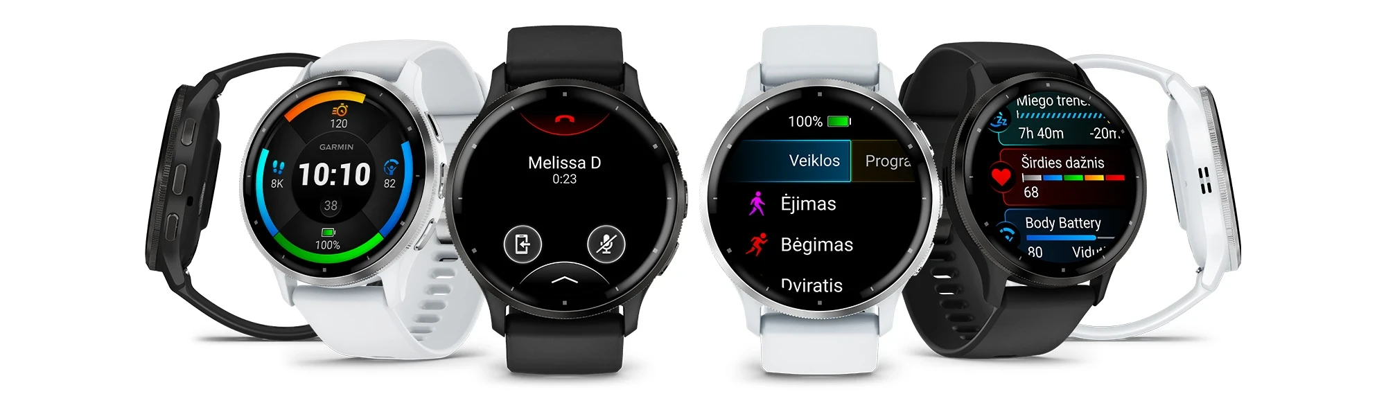 Išmanusis laikrodis Garmin Venu® 3, 45 mm, Skalūno spalvos nerūdijančiojo plieno apvadas, su juodu korpusu ir silikoniniu dirželiu aprašymas - Prekės nuotrauka