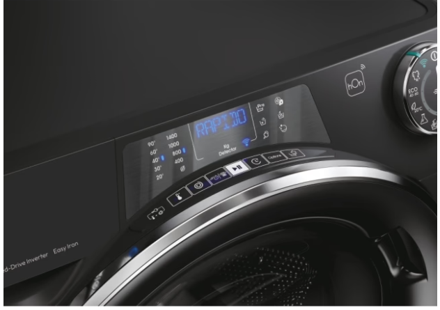 Candy | Skalbimo mašina | RP 496BWMBCB/1-S | Energy efficiency class A | Front loading | Skalbimo talpa 9kg | 1400 RPM | Gylis 53 cm | Plotis 60 cm | Ekranas | TFT | Steam function | Wi-Fi | Glossy Juodas +DOVANA Hoover dulkių siurblys aprašymas - Prekės nuotrauka