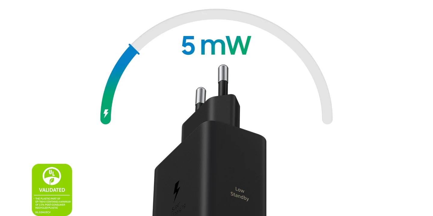 Įkrovimo adapteris Samsung USB-C 60W EP-T6010NBE, Juodas aprašymas - Prekės nuotrauka
