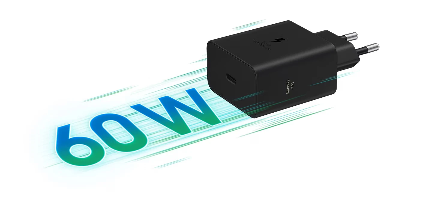 Įkrovimo adapteris Samsung USB-C 60W EP-T6010NBE, Juodas aprašymas - Prekės nuotrauka