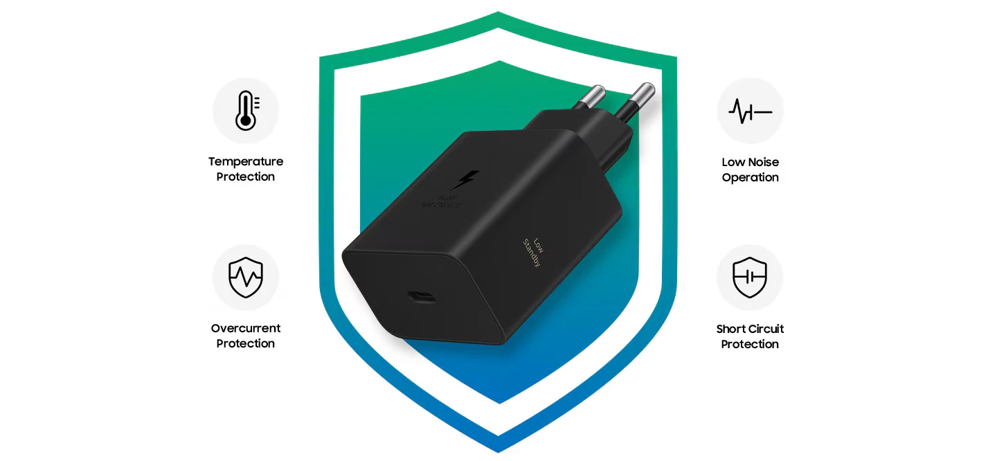 Įkrovimo adapteris Samsung USB-C 60W EP-T6010NBE, Juodas aprašymas - Prekės nuotrauka