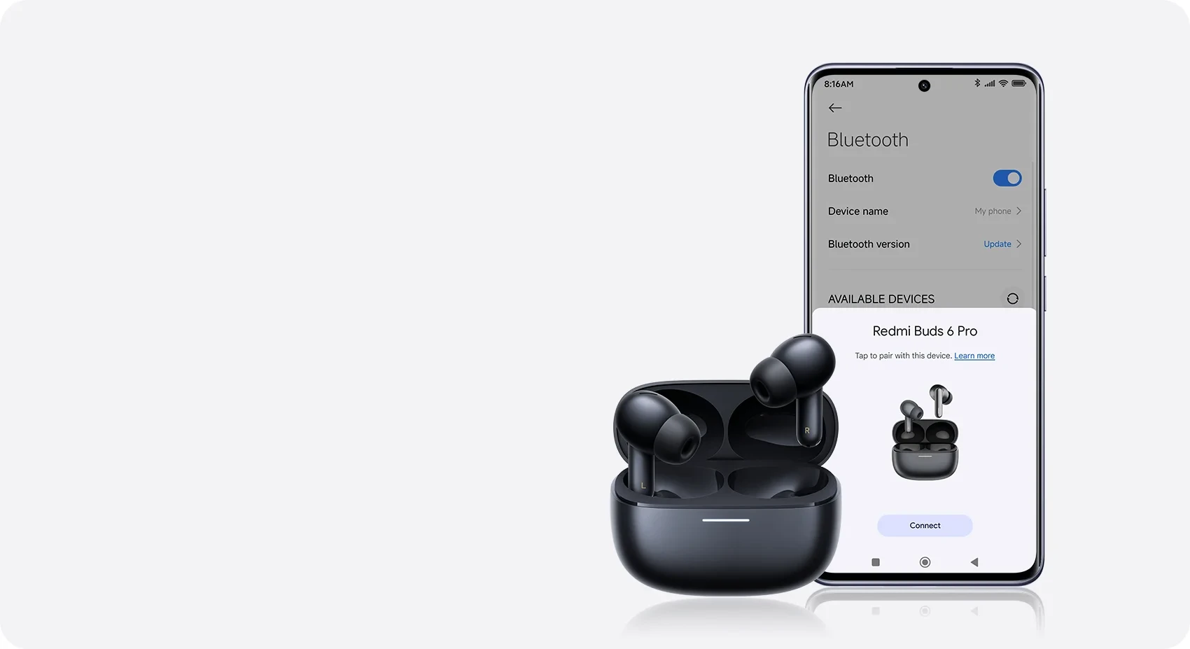 Ausinės Xiaomi Redmi Buds 6 Pro, Baltos spalvos aprašymas - Prekės nuotrauka