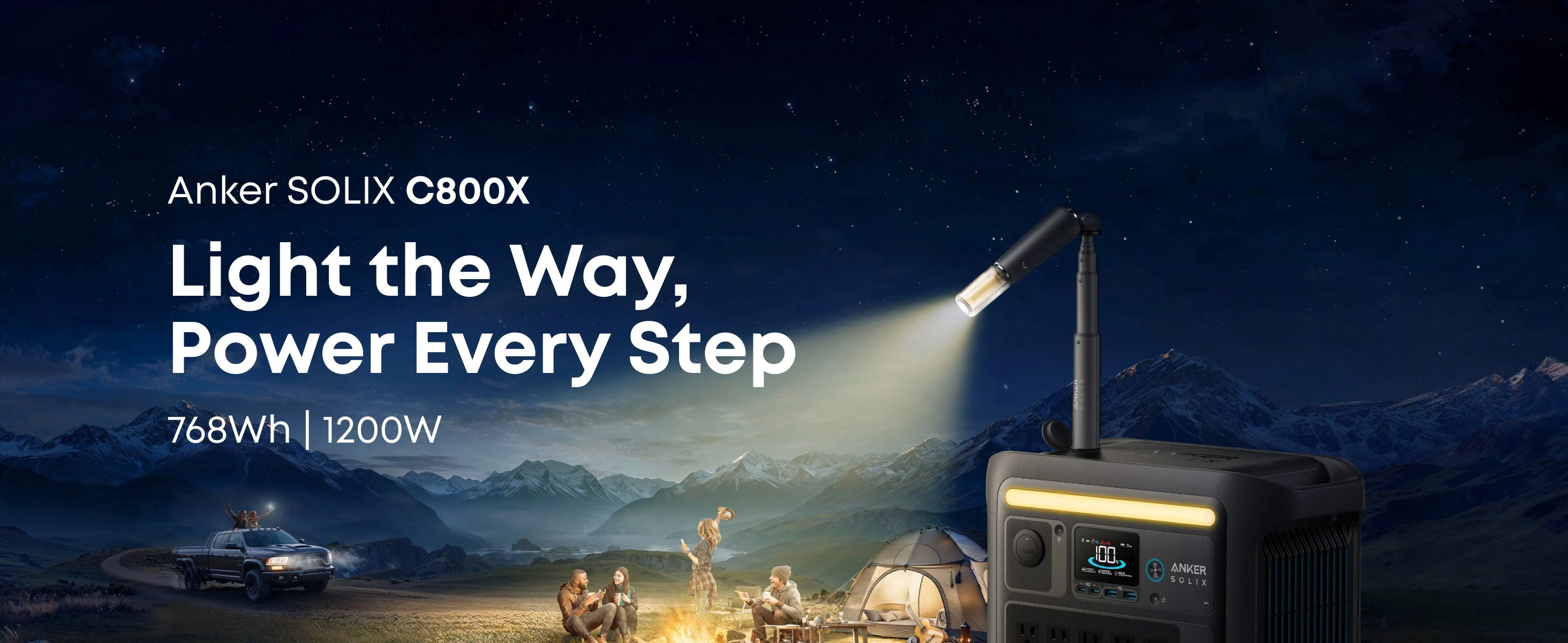 Anker SOLIX C800X nešiojama elektros energijos stotis 768 Wh | 1200 W aprašymas - Prekės nuotrauka