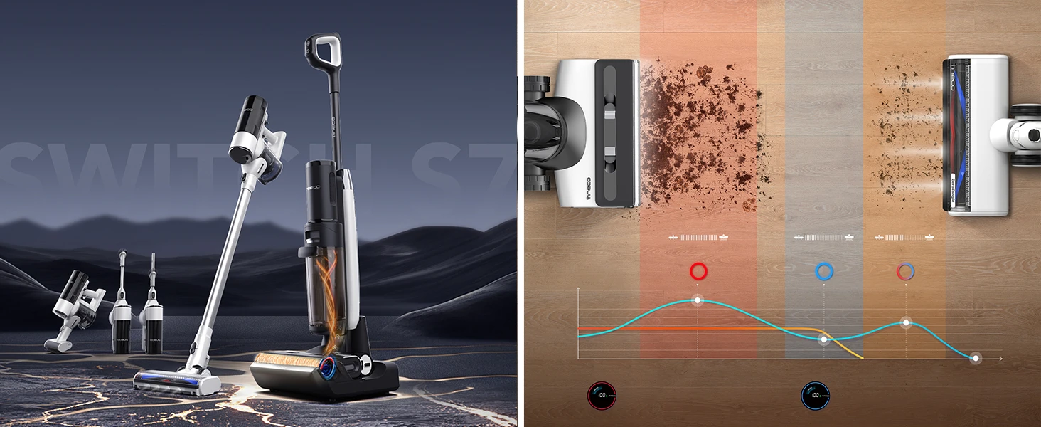 Belaidžiai grindų plovimo ir siurbimo prietaisai Tineco Floor One Switch S7 Pet (Pažeista pakuotė) aprašymas - Prekės nuotrauka