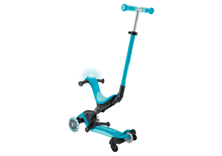 Paspirtukas GLOBBER Go Up Deluxe Lights, pastelinis rožinis aprašymas - Prekės nuotrauka