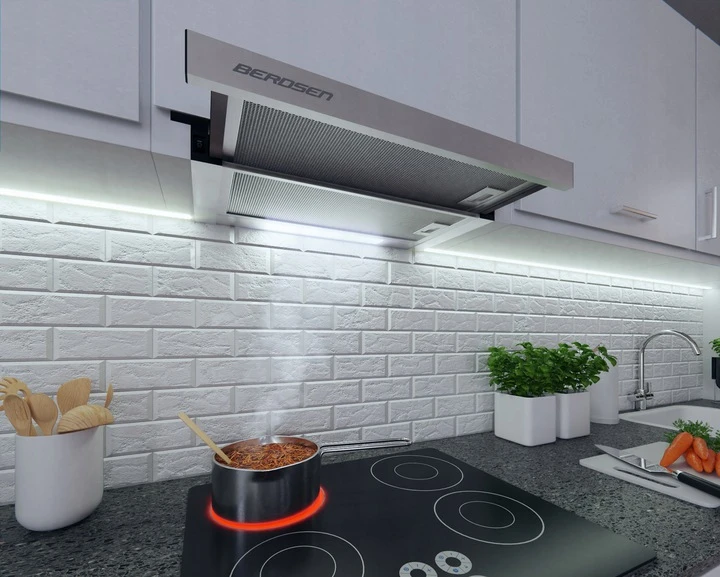 Teleskopinis virtuvės gartraukis Berdsen BT-229 INOX aprašymas - Prekės nuotrauka