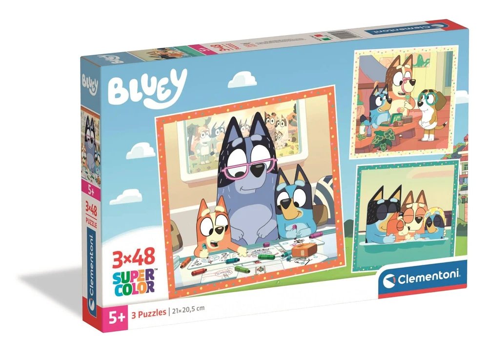 Clementoni Dėlionė 3x48 vnt. - Bluey aprašymas - Prekės nuotrauka