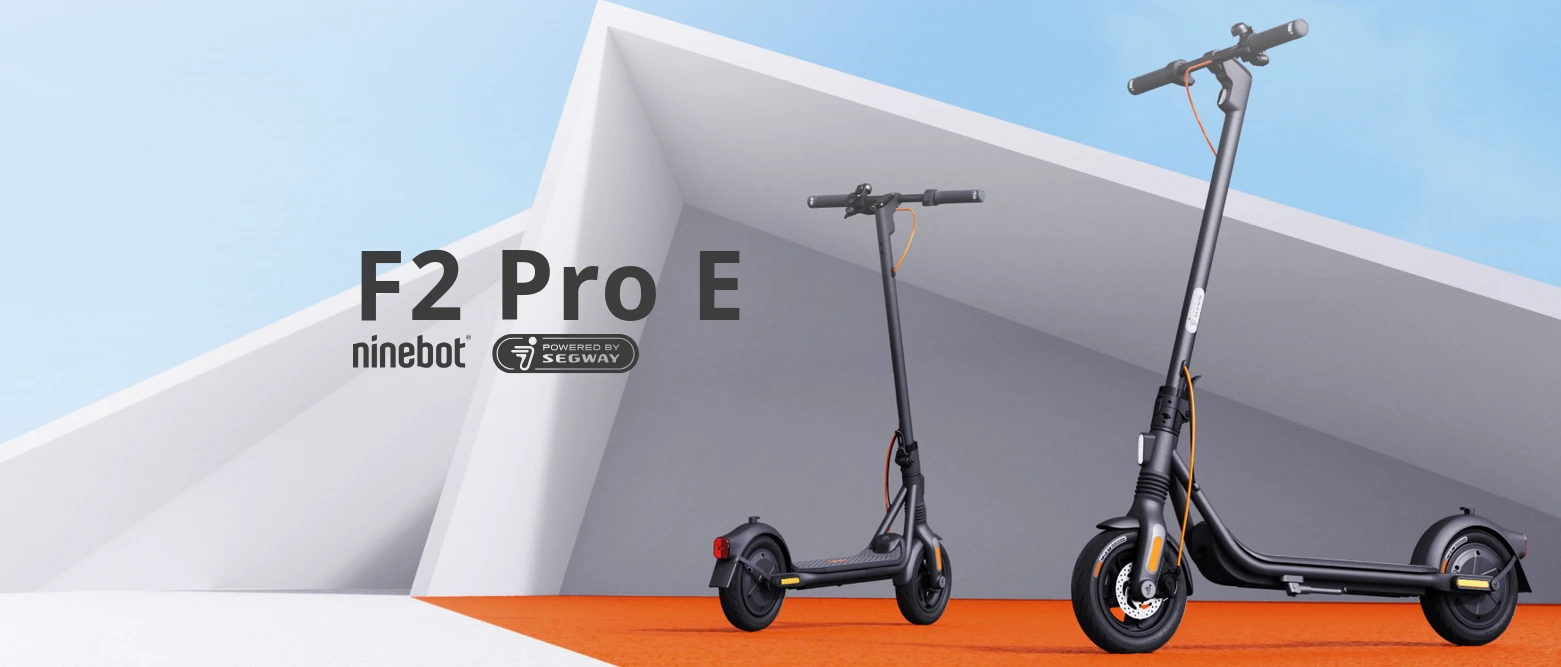 Elektrinis paspirtukas Ninebot by Segway Kickscooter F2 Pro E, Juodas aprašymas - Prekės nuotrauka