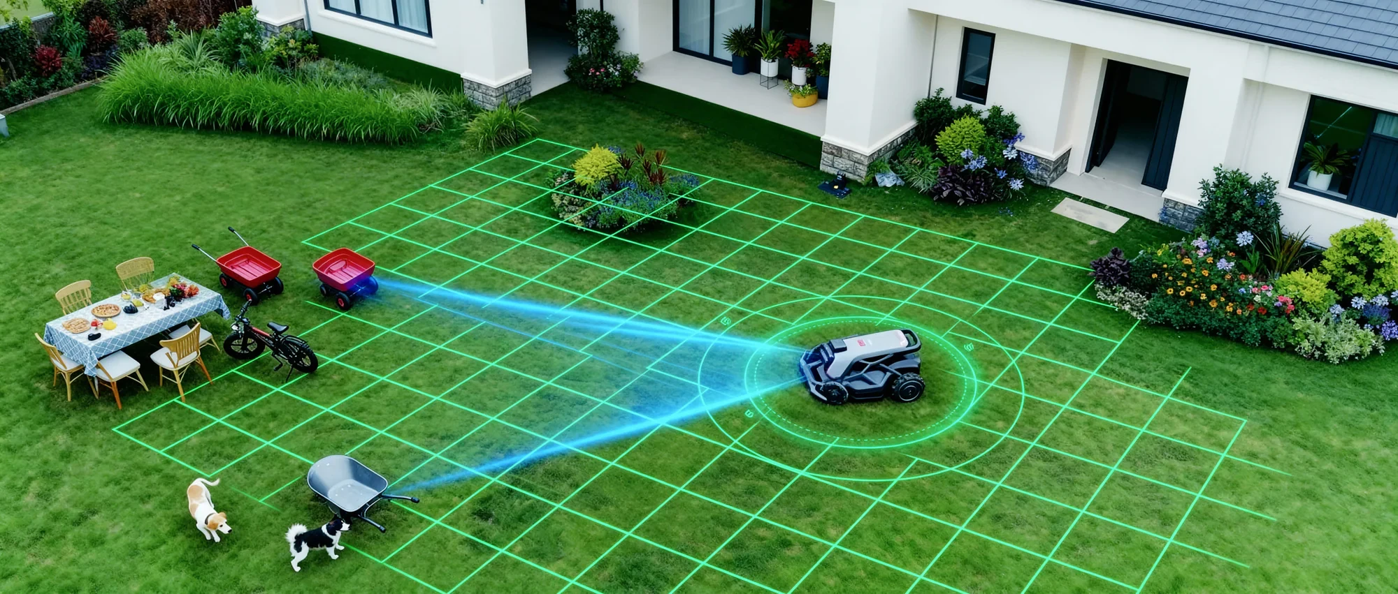Airseekers belaidis vejos robotas su mulčiavimo funkcija Tron 2400m2, 300° AI Vision + NRTK aprašymas - Prekės nuotrauka Airseekers belaidis vejos robotas su mulčiavimo funkcija Tron 2400m2, 300° AI Vision + NRTK aprašymas - Prekės nuotrauka
