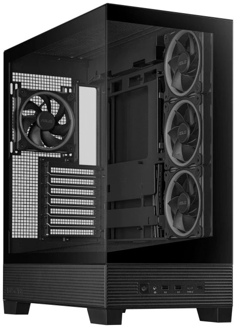 ASUS A31 PLUS TG ARGB kompiuterio korpusas Midi Tower su skaidriu šoniniu langu, suderinamas su ATX / BTX / MicroATX / Mini-ITX, juodos spalvos aprašymas - Prekės nuotrauka